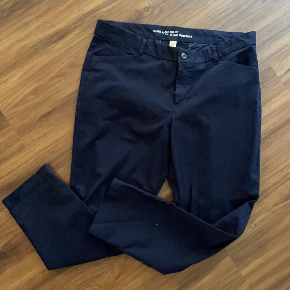 Navy Blue Gap Slim City Khakis